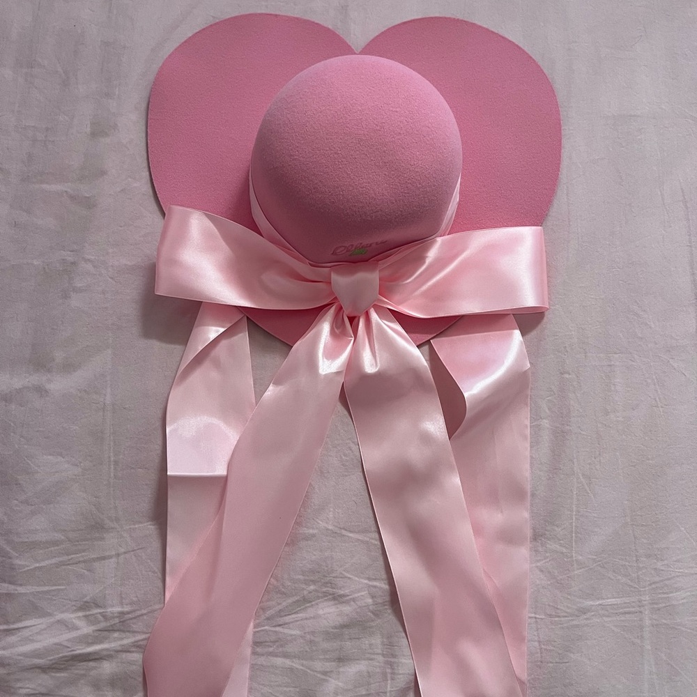 Elleni The Label Pink Wide Brim Hat with Bow